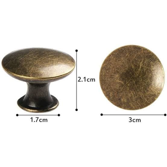 Tirador Zamac Botón Plano 30mm Bronce Antiguo