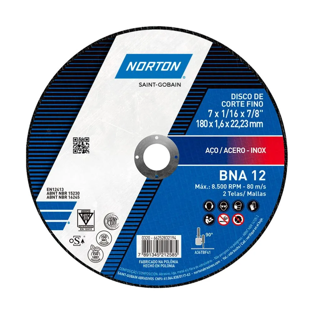Disco Corte Metal 7" "Norton"