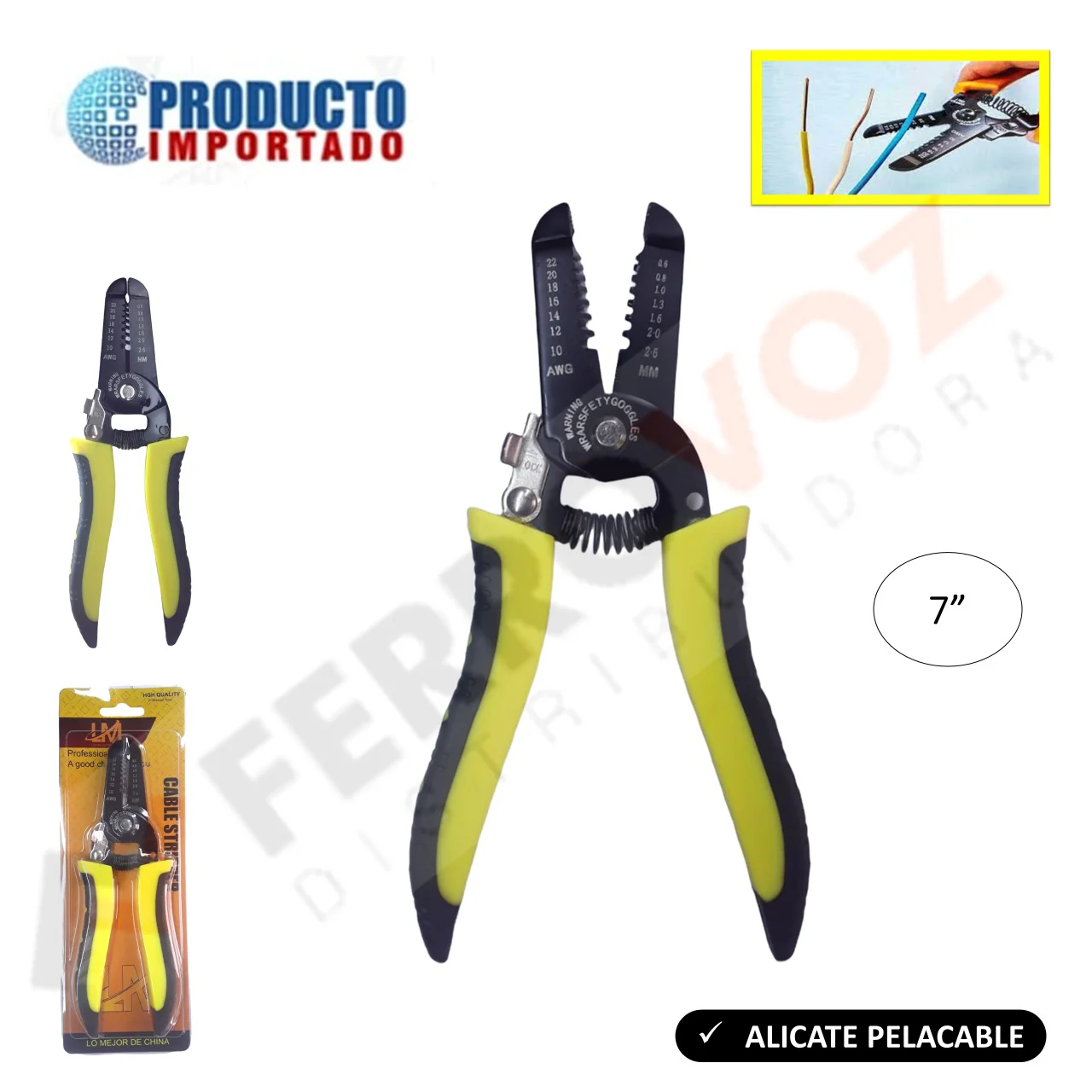 Alicate Pelacable 7" - 175mm Uso Rudo